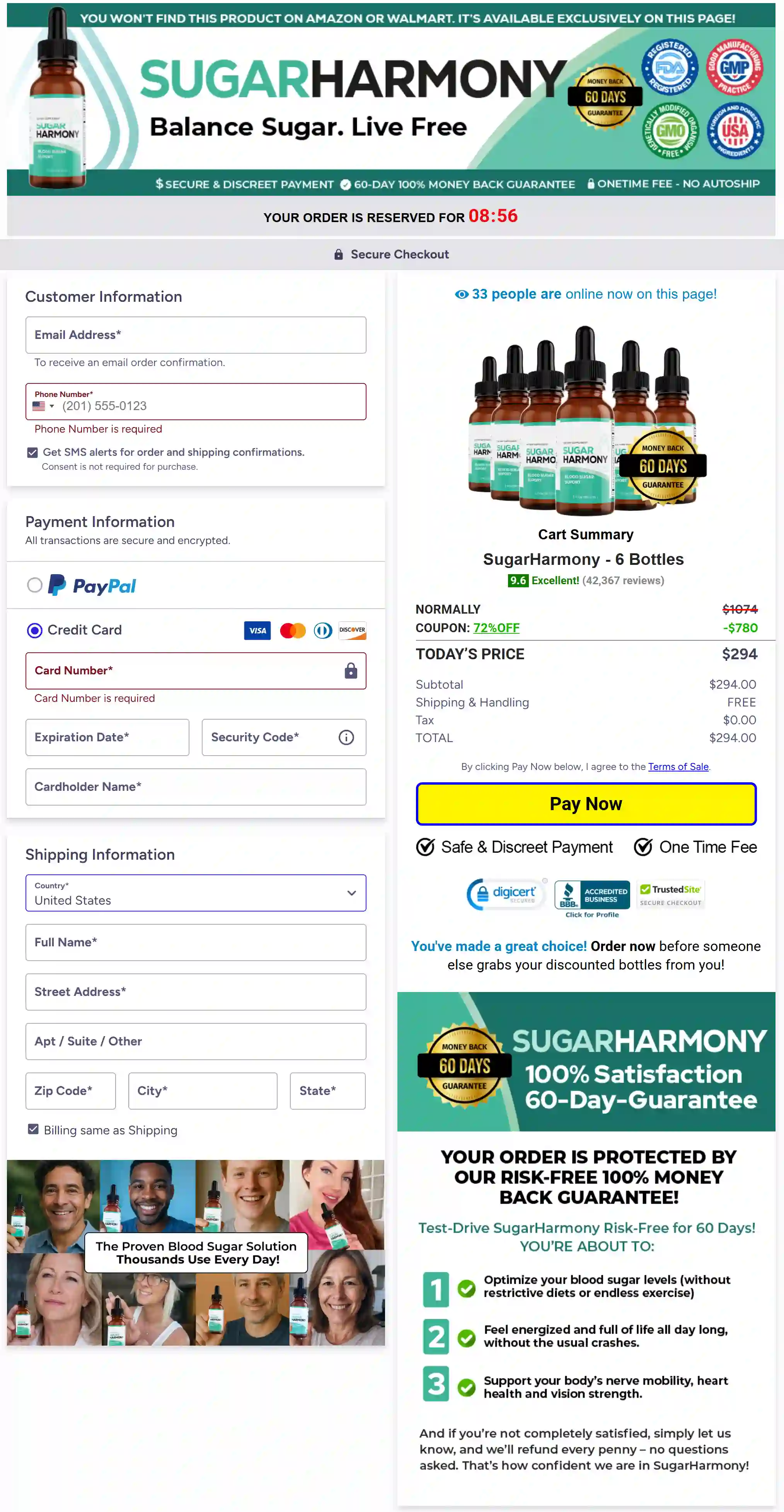 secure Sugar Harmony checkout